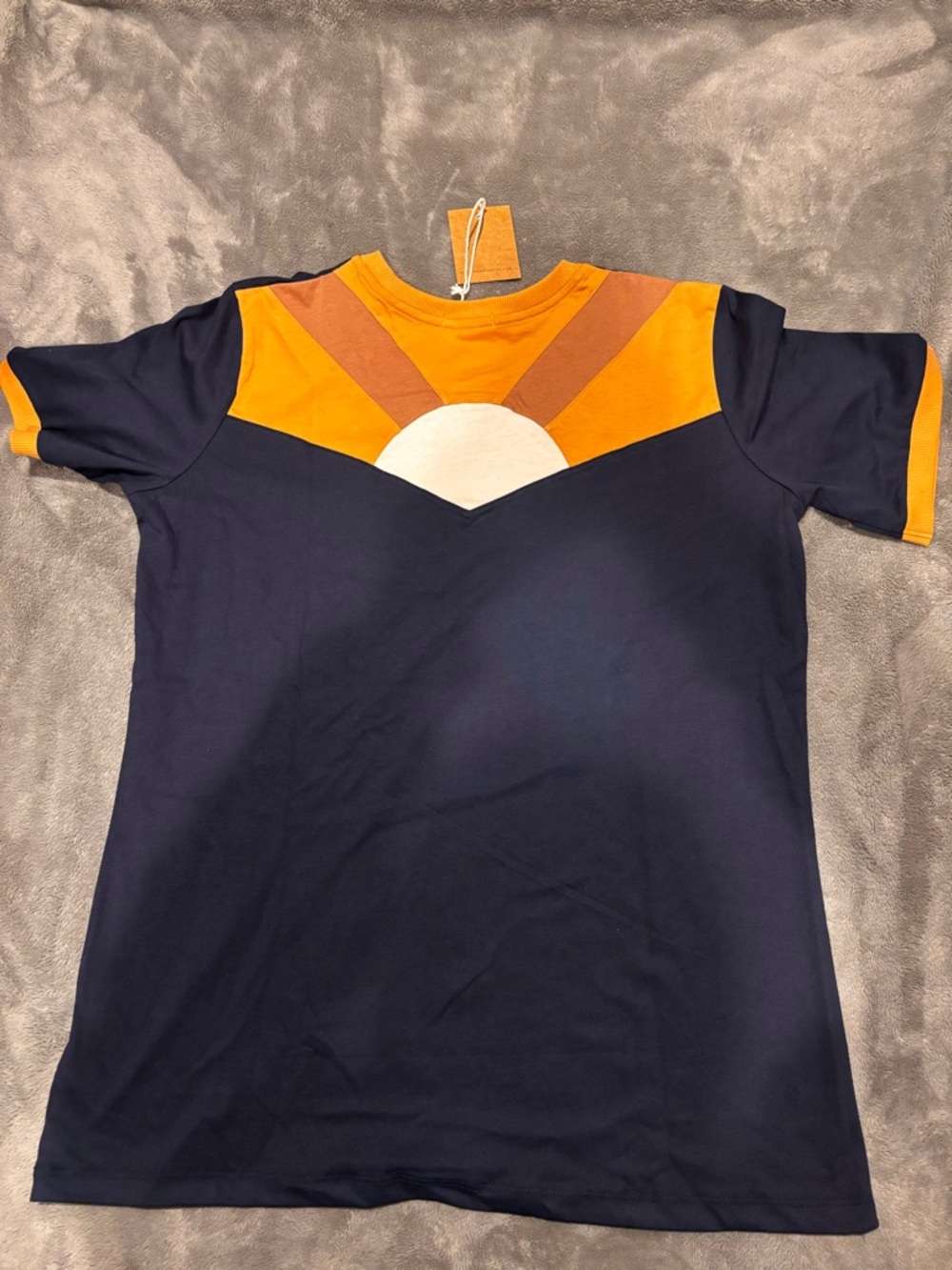 Navy and Mustard Short-Sleeve Shirt - Picture 3 of 3